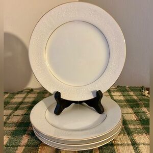 Set Of 4 Vintage Norleans Fine China Of Japan White Lace Bread & Butter Plates